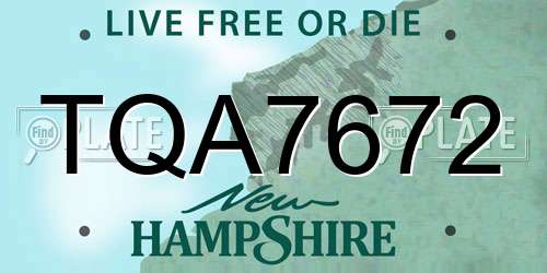 TQA7672 New Hampshire License Plate