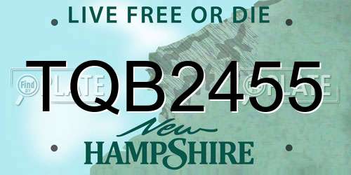 TQB2455 New Hampshire License Plate