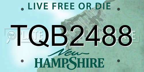 TQB2488 New Hampshire License Plate