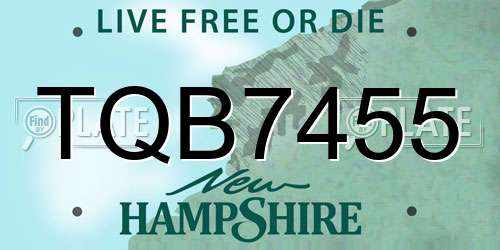 TQB7455 New Hampshire License Plate