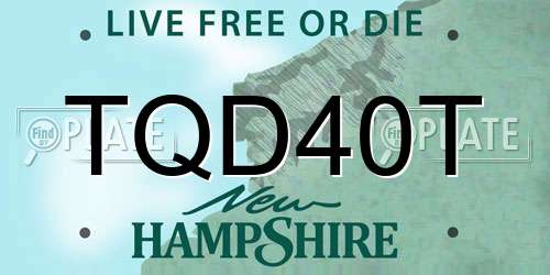 TQD40T New Hampshire License Plate