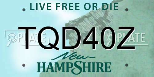 TQD40Z New Hampshire License Plate