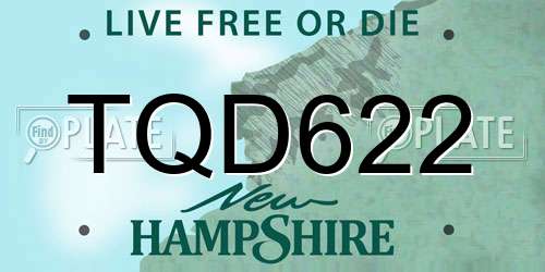 TQD622 New Hampshire License Plate