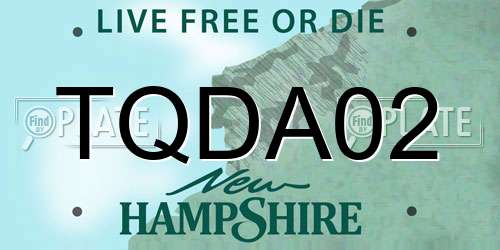 TQDA02 New Hampshire License Plate