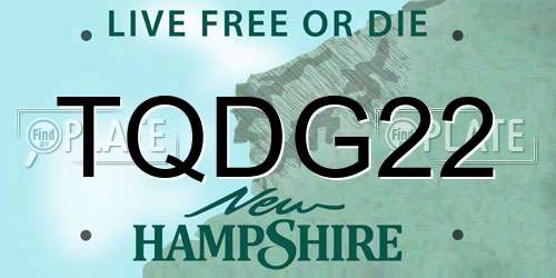 TQDG22 New Hampshire License Plate