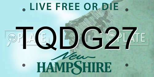 TQDG27 New Hampshire License Plate