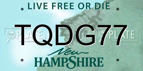 TQDG77 New Hampshire License Plate