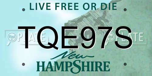 TQE97S New Hampshire License Plate