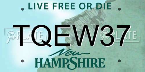 TQEW37 New Hampshire License Plate