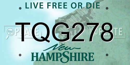 TQG278 New Hampshire License Plate