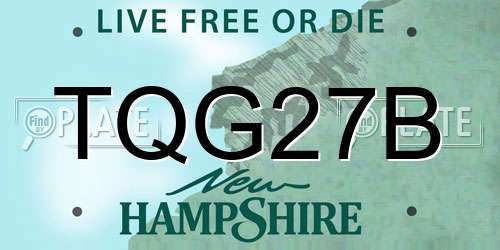TQG27B New Hampshire License Plate