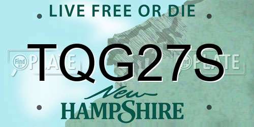 TQG27S New Hampshire License Plate