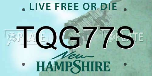 TQG77S New Hampshire License Plate
