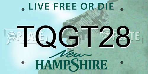 TQGT28 New Hampshire License Plate