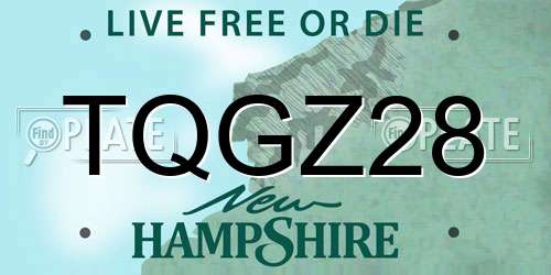 TQGZ28 New Hampshire License Plate