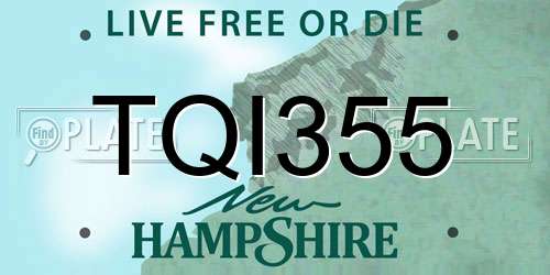 TQI355 New Hampshire License Plate