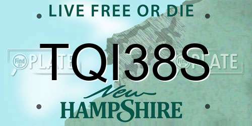 TQI38S New Hampshire License Plate