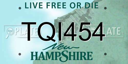 TQI454 New Hampshire License Plate