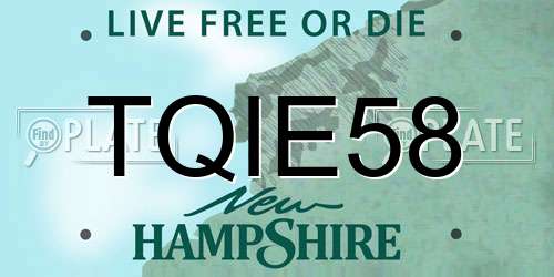TQIE58 New Hampshire License Plate