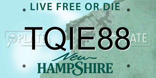 TQIE88 New Hampshire License Plate