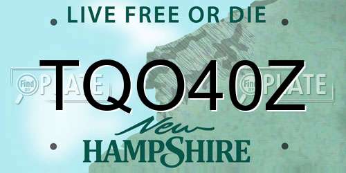 TQO40Z New Hampshire License Plate