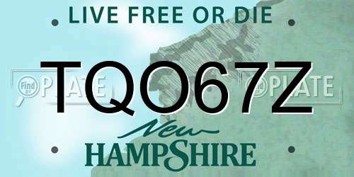 TQO67Z New Hampshire License Plate