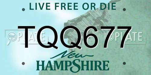 TQQ677 New Hampshire License Plate
