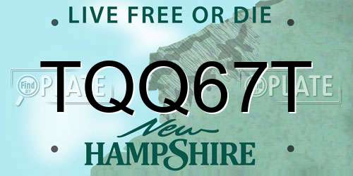 TQQ67T New Hampshire License Plate