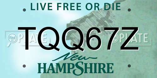 TQQ67Z New Hampshire License Plate