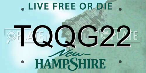 TQQG22 New Hampshire License Plate