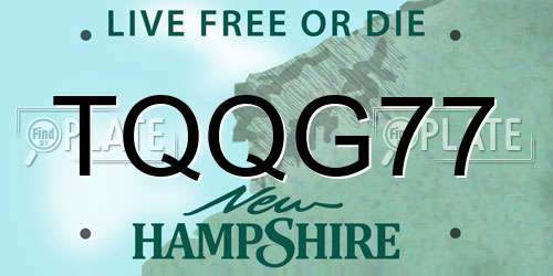 TQQG77 New Hampshire License Plate