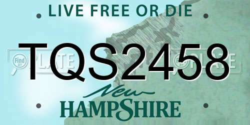 TQS2458 New Hampshire License Plate