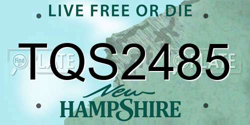 TQS2485 New Hampshire License Plate