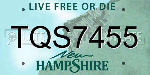 TQS7455 New Hampshire License Plate