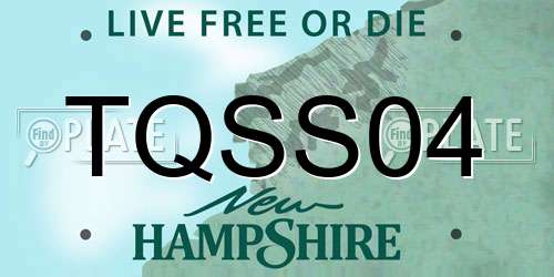TQSS04 New Hampshire License Plate