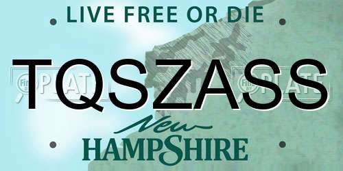 TQSZASS New Hampshire License Plate