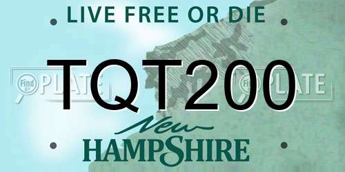 TQT200 New Hampshire License Plate