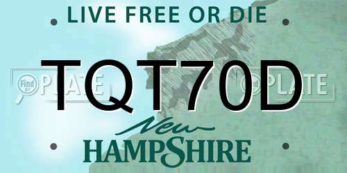 TQT70D New Hampshire License Plate