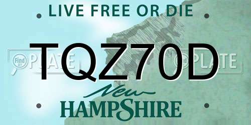 TQZ70D New Hampshire License Plate