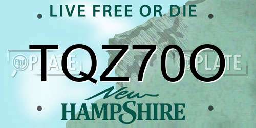 TQZ70O New Hampshire License Plate