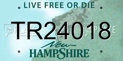 TR24018 New Hampshire License Plate