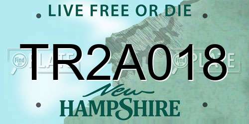 TR2A018 New Hampshire License Plate