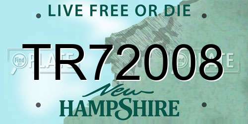 TR72008 New Hampshire License Plate