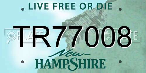 TR77008 New Hampshire License Plate