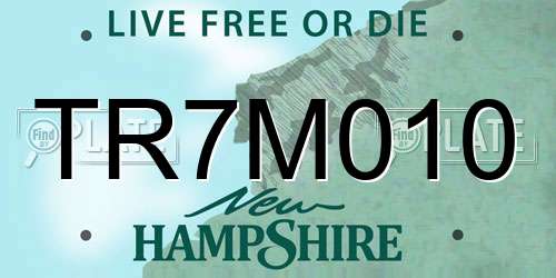 TR7M010 New Hampshire License Plate