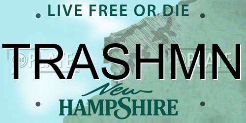 TRASHMN New Hampshire License Plate