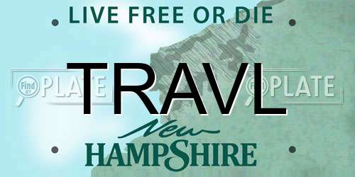TRAVL New Hampshire License Plate