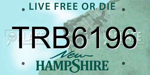 TRB6196 New Hampshire License Plate