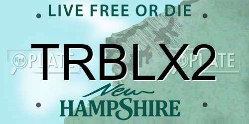 TRBLX2 New Hampshire License Plate