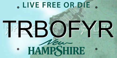 TRBOFYR New Hampshire License Plate